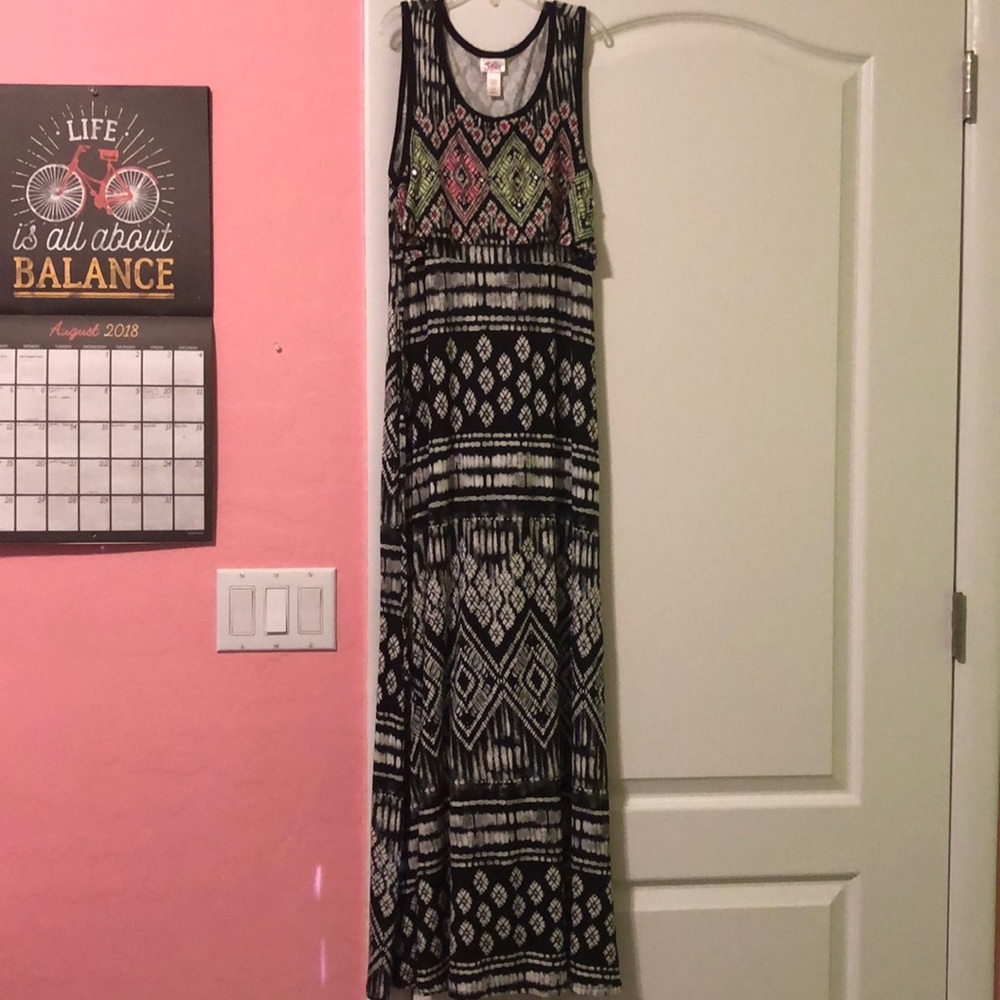 A patterned maxi dress